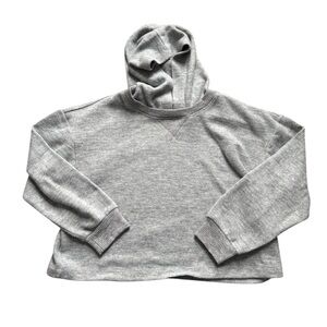 Piombo Heather Gray Cropped Hoodie L